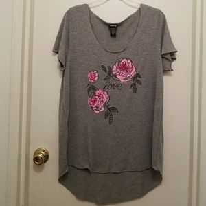 Torrid floral embroidered TShirt